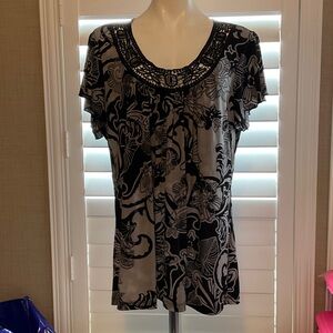 Chic Black and Gray Women's Blouse